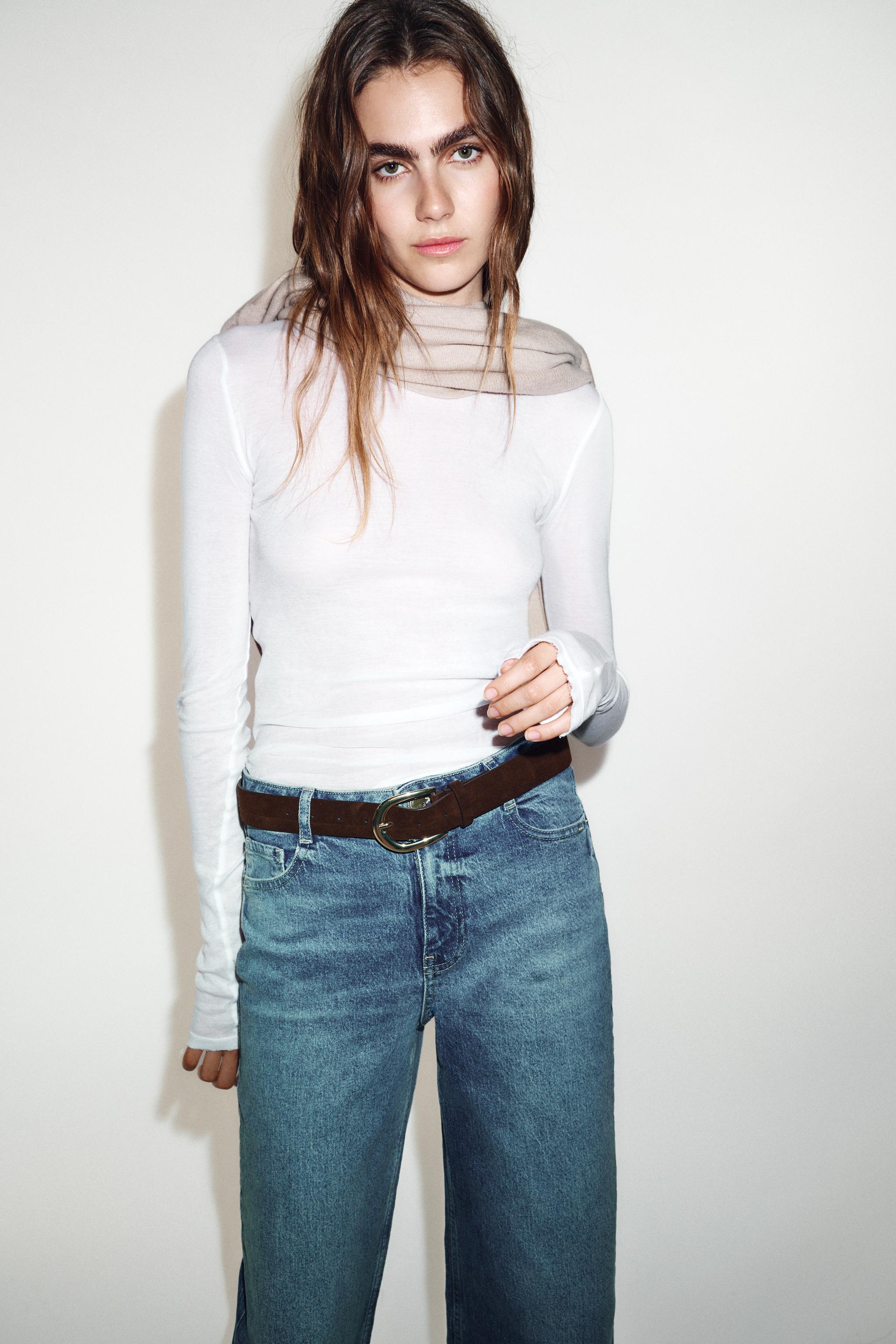 Z1975 HIGH-WAISTED CULOTTE JEANS WITH BELT